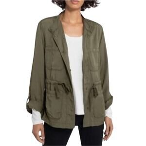 NWT SANCTUARY Women’s Olive Green Snap Front Utility Anorak Jacket XL